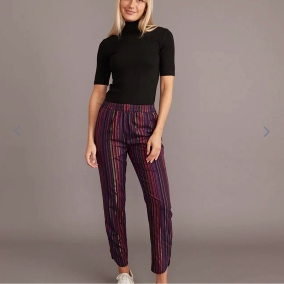 Marine Layer Pants - Marine Layer Alison Tencel Multicolor Striped Joggers